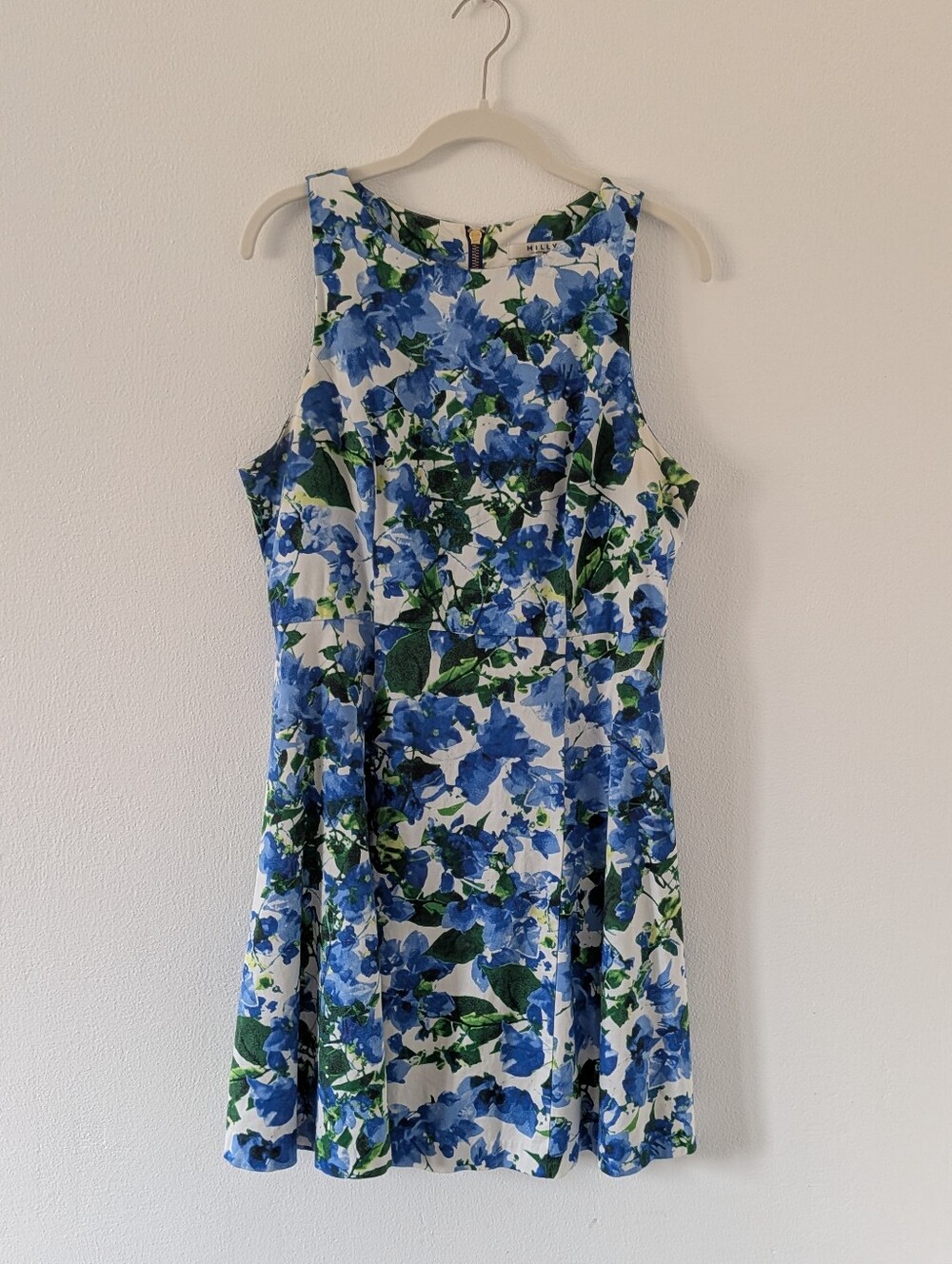 Milly Blue Floral A-Line Mini Dress